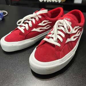 Straye Logan Flame Red Suede Skate Sneakers
